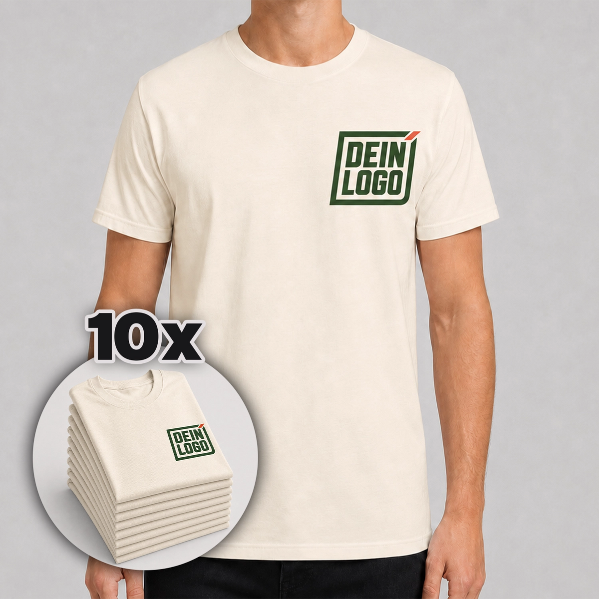 10 T-Shirts mit deinem Logo / Motiv