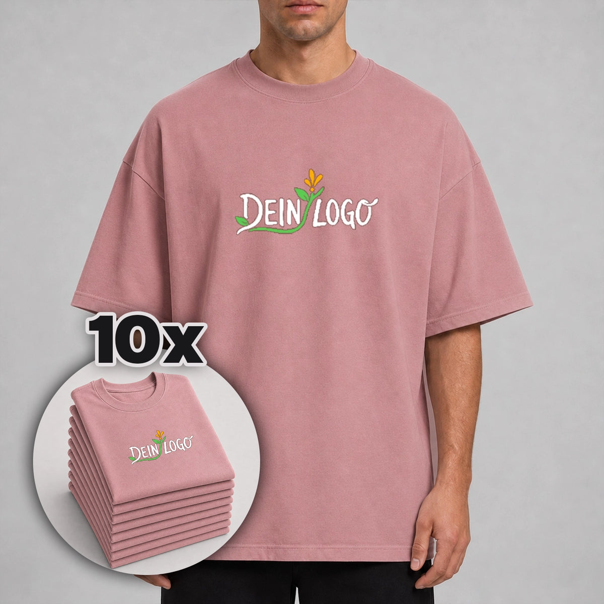 10er Bundle - Heavy Oversize T-Shirt mit Druck