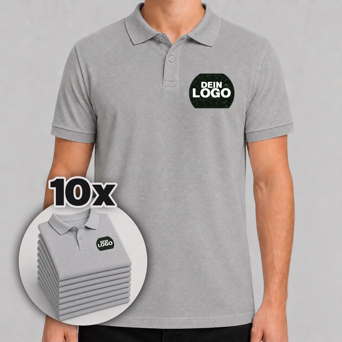 10er Bundle - Herren Polo Shirt mit Druck