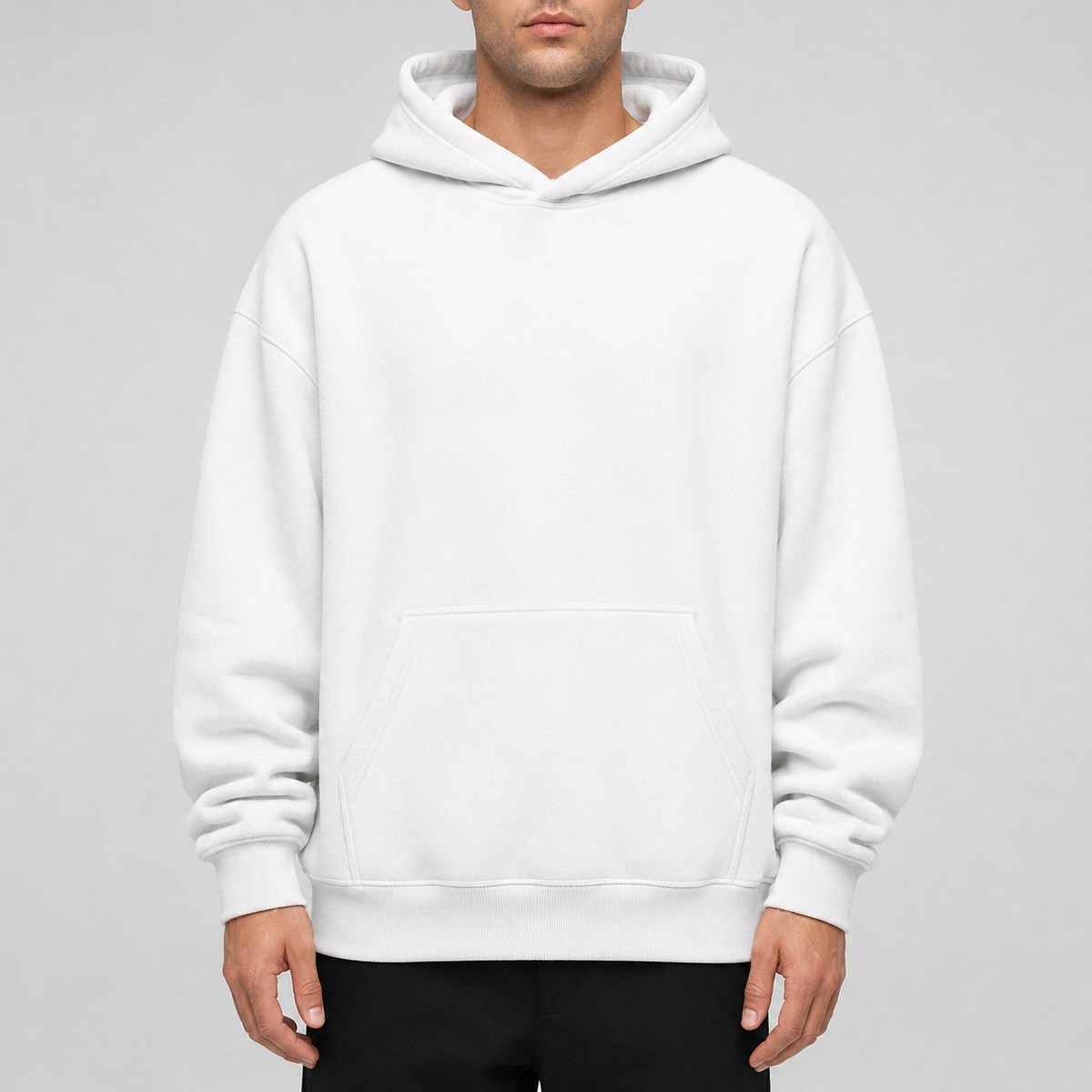Fluffy Oversize Hoodie mit Druck